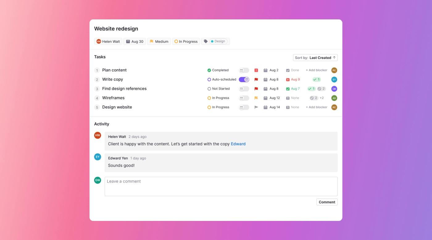 Motion project manager screenshot