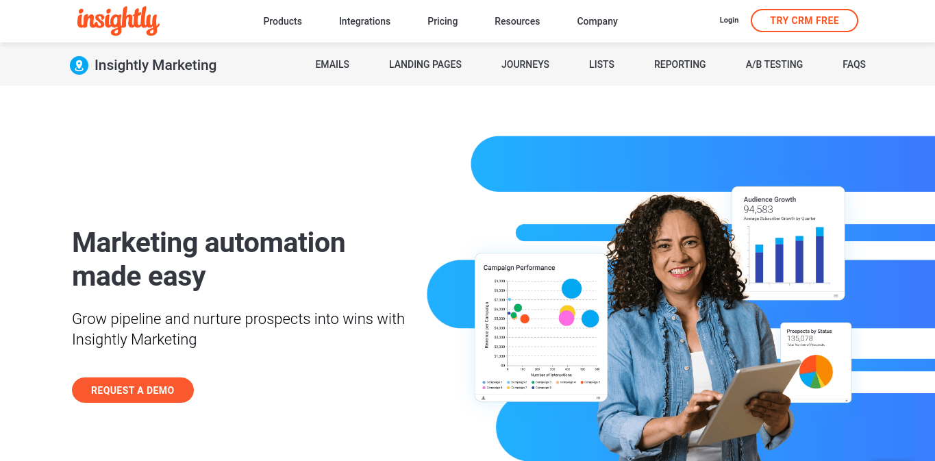 Screenshot of Insightly