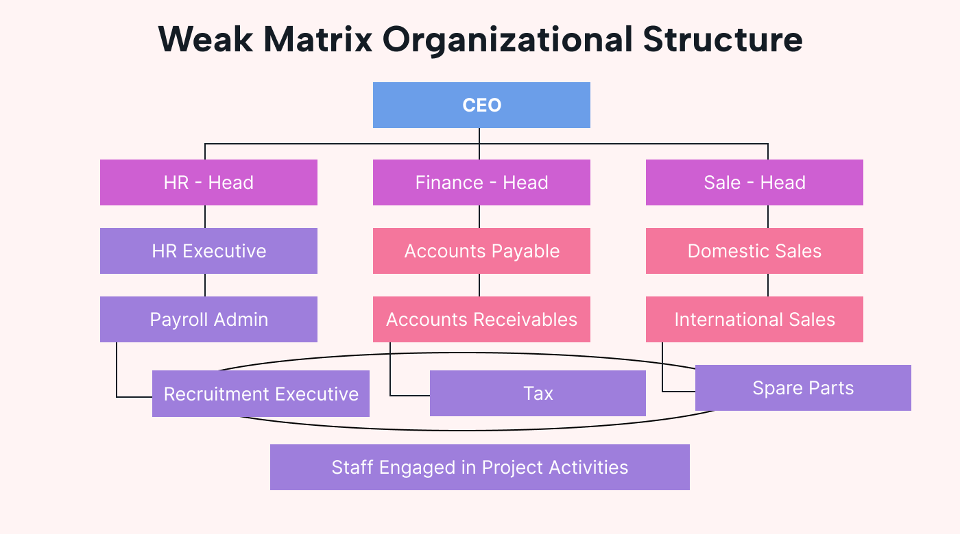 Structure of weak matrix organizational structure