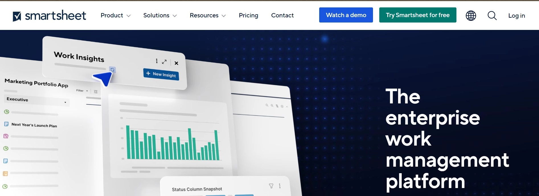 Smartsheet homepage