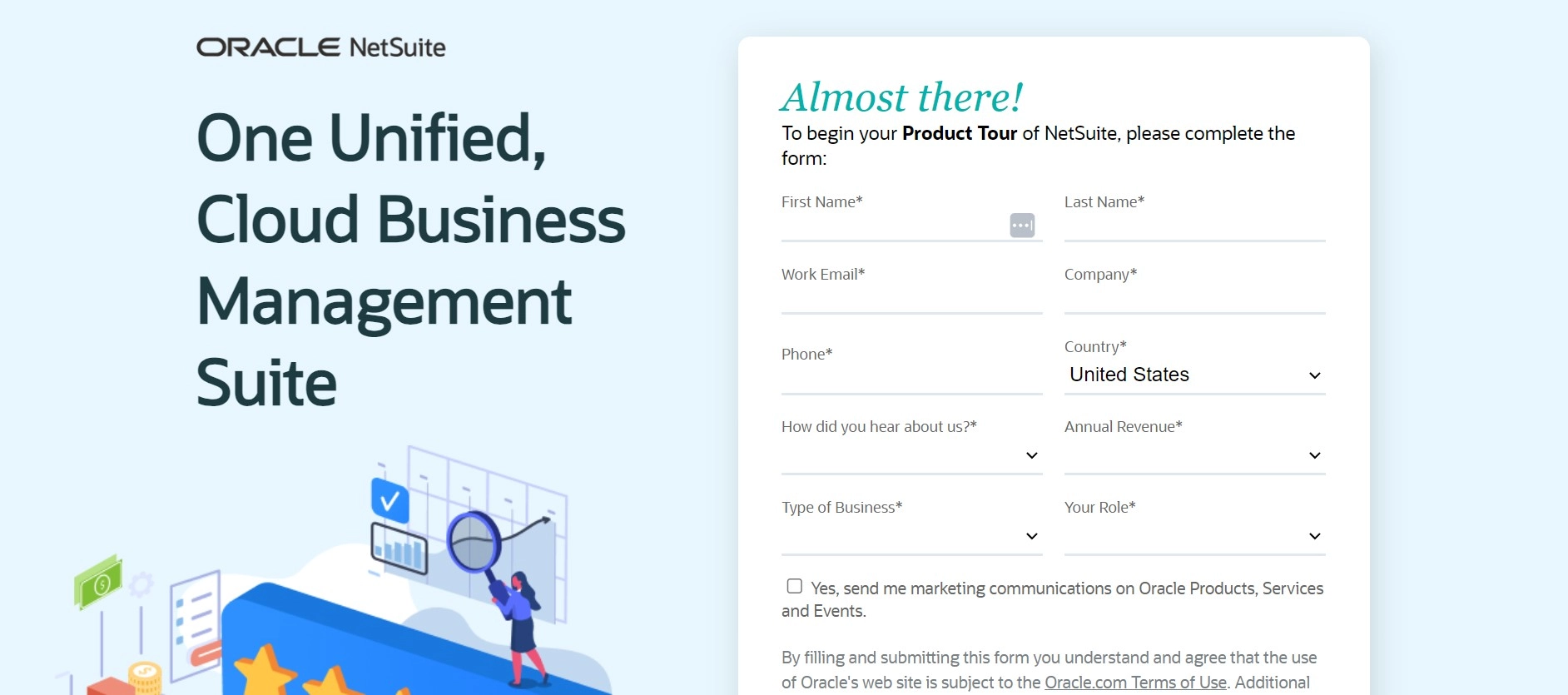 Netsuite homepage