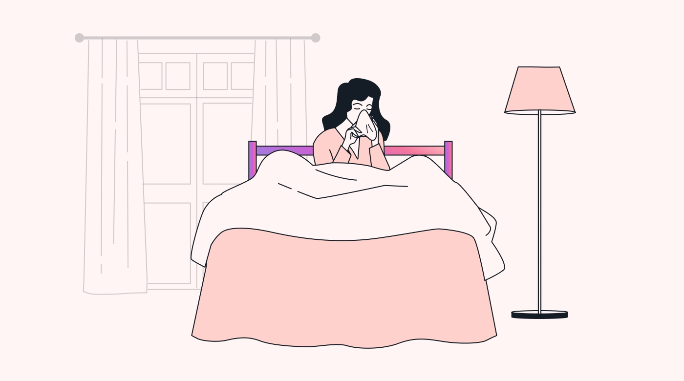 An employee sick at home
