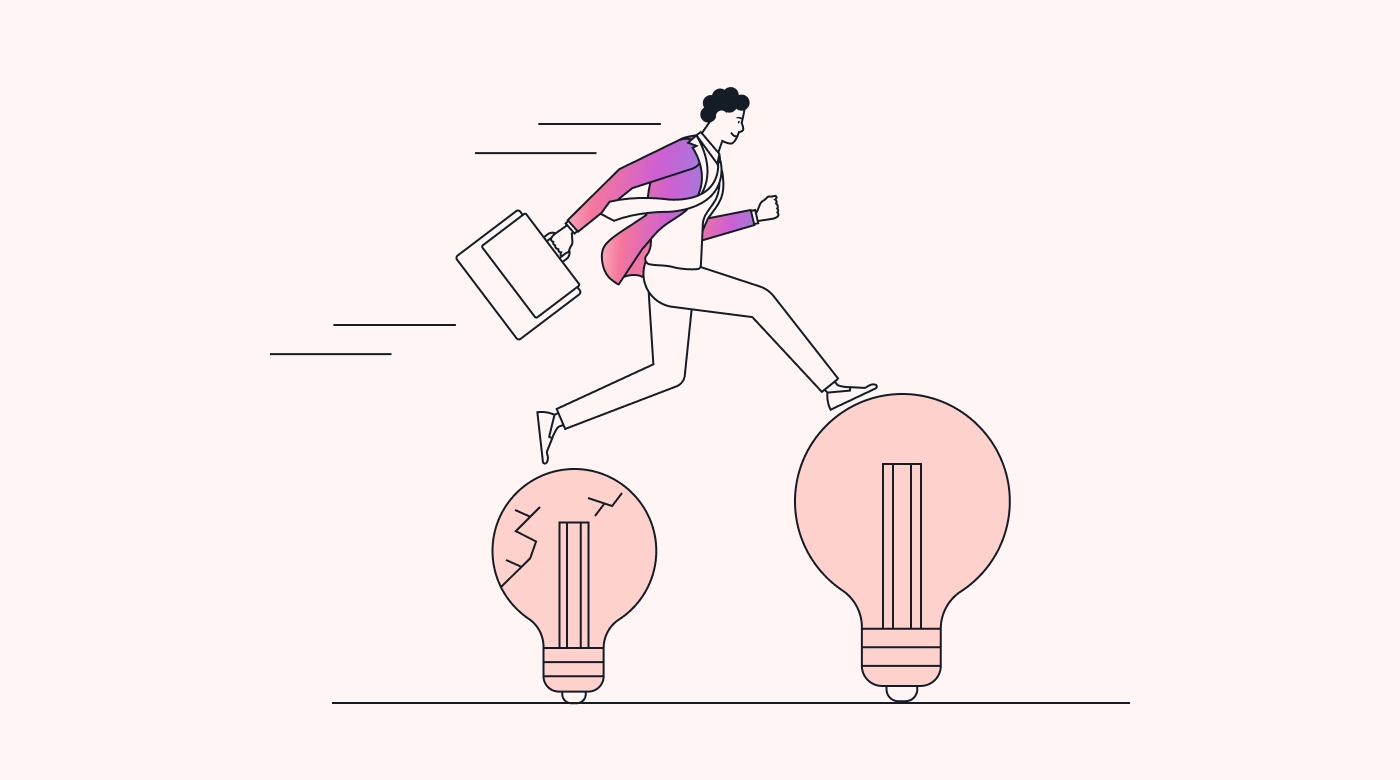 Worker jumping from failed idea to new