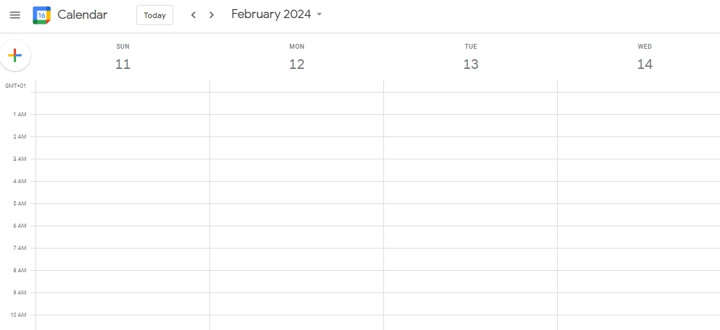 Screenshot of Google Calendar