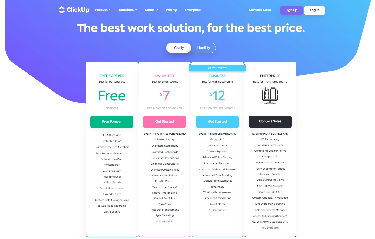 Screenshot of ClickUp