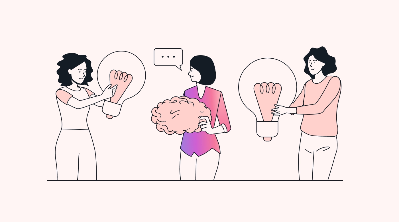 A team brainstorming together
