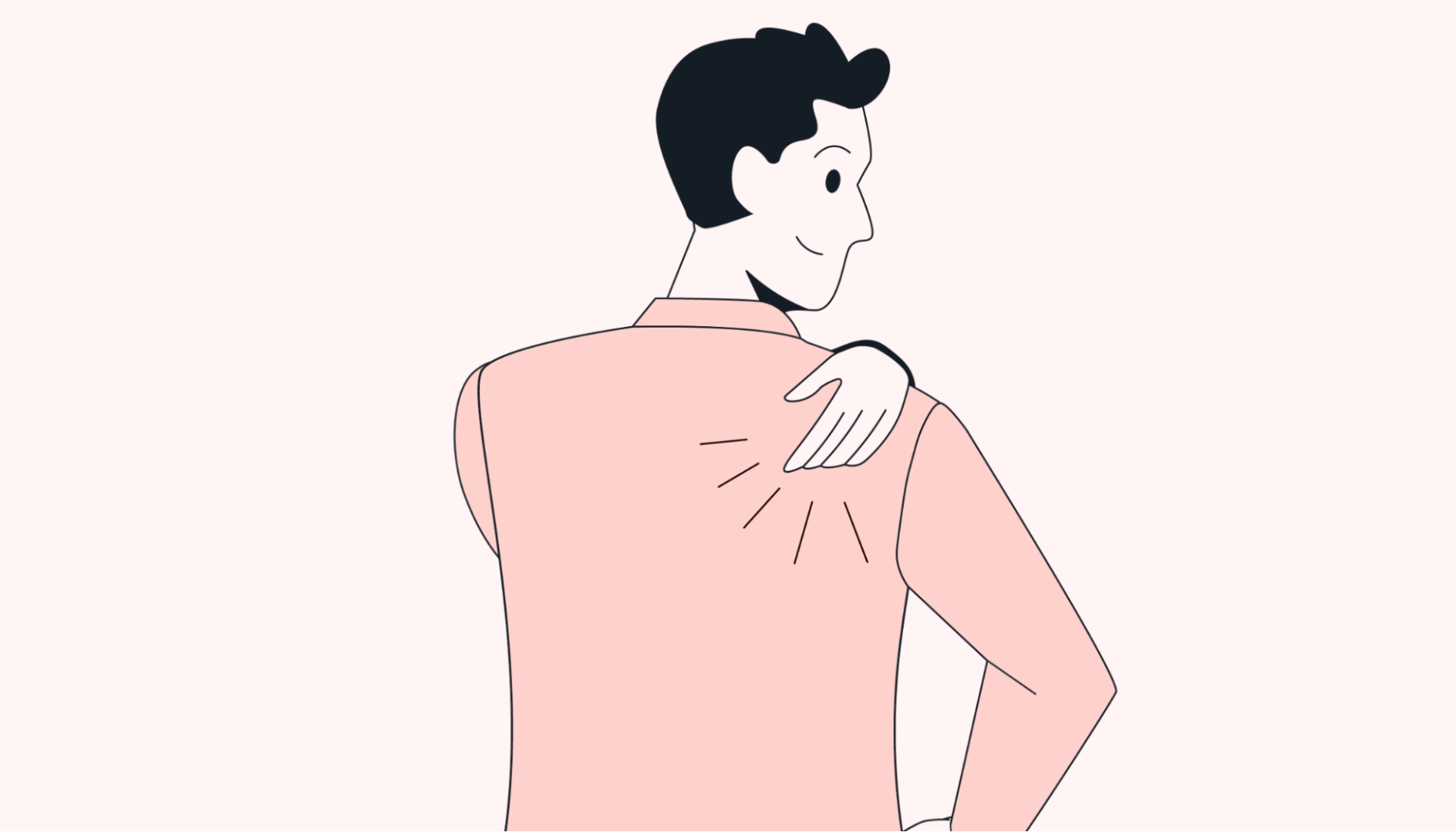 Employee patting herself on the back