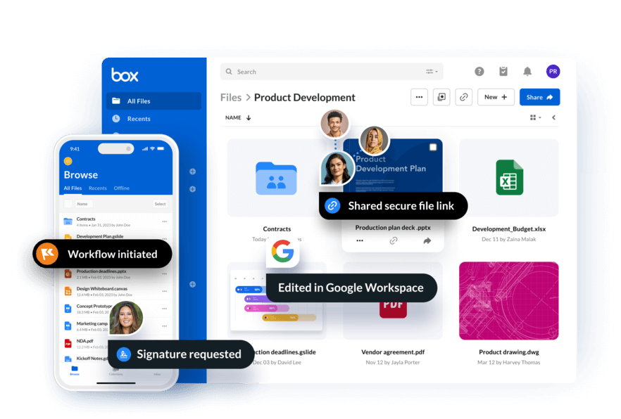 Screenshot from Box webpage