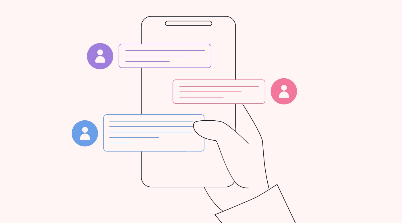 A hand holding a phone with notifications