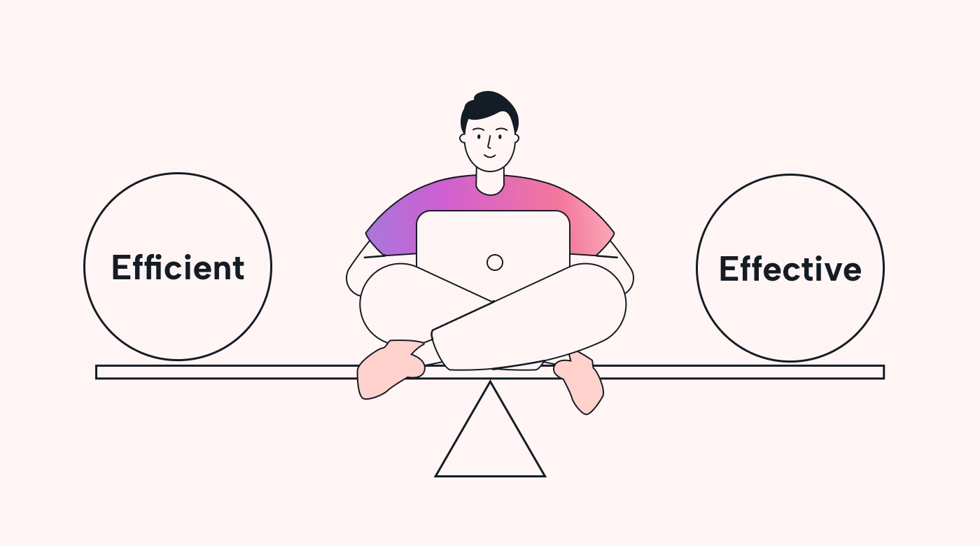 Good project mangers find a balance between efficiency and effectiveness