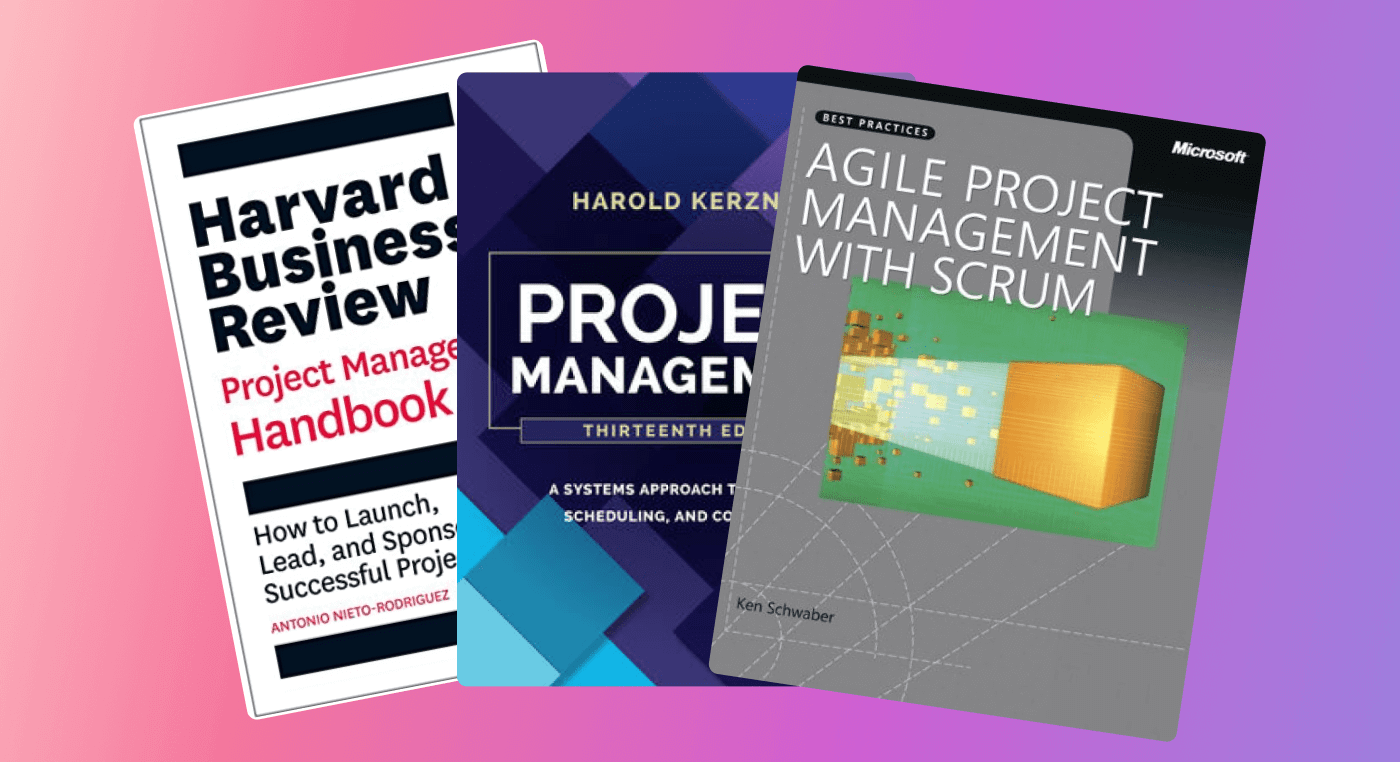 Three project management book covers