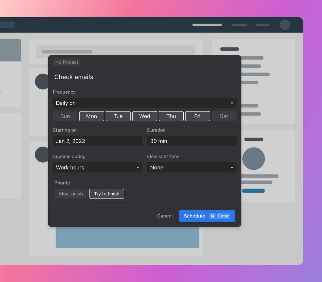 Schedule recurring tasks with Motion