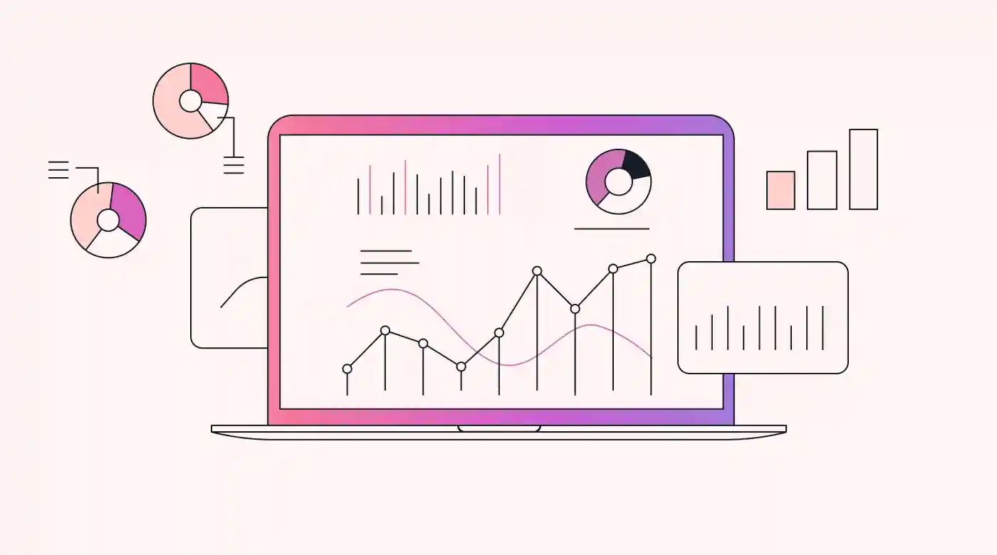 Software in a laptop with various stats and analytics
