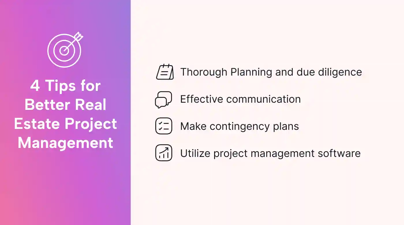 4 effective project management tips given as a list