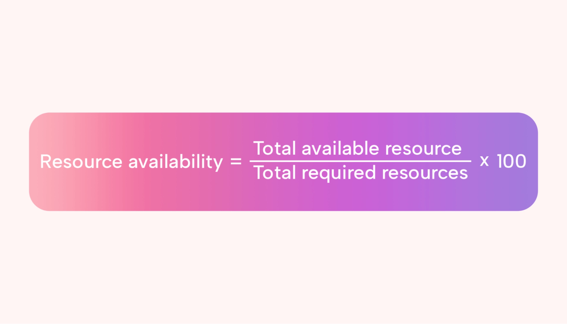 Resource availability formula