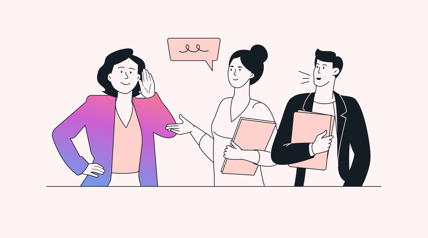 Manager listening to employee voices