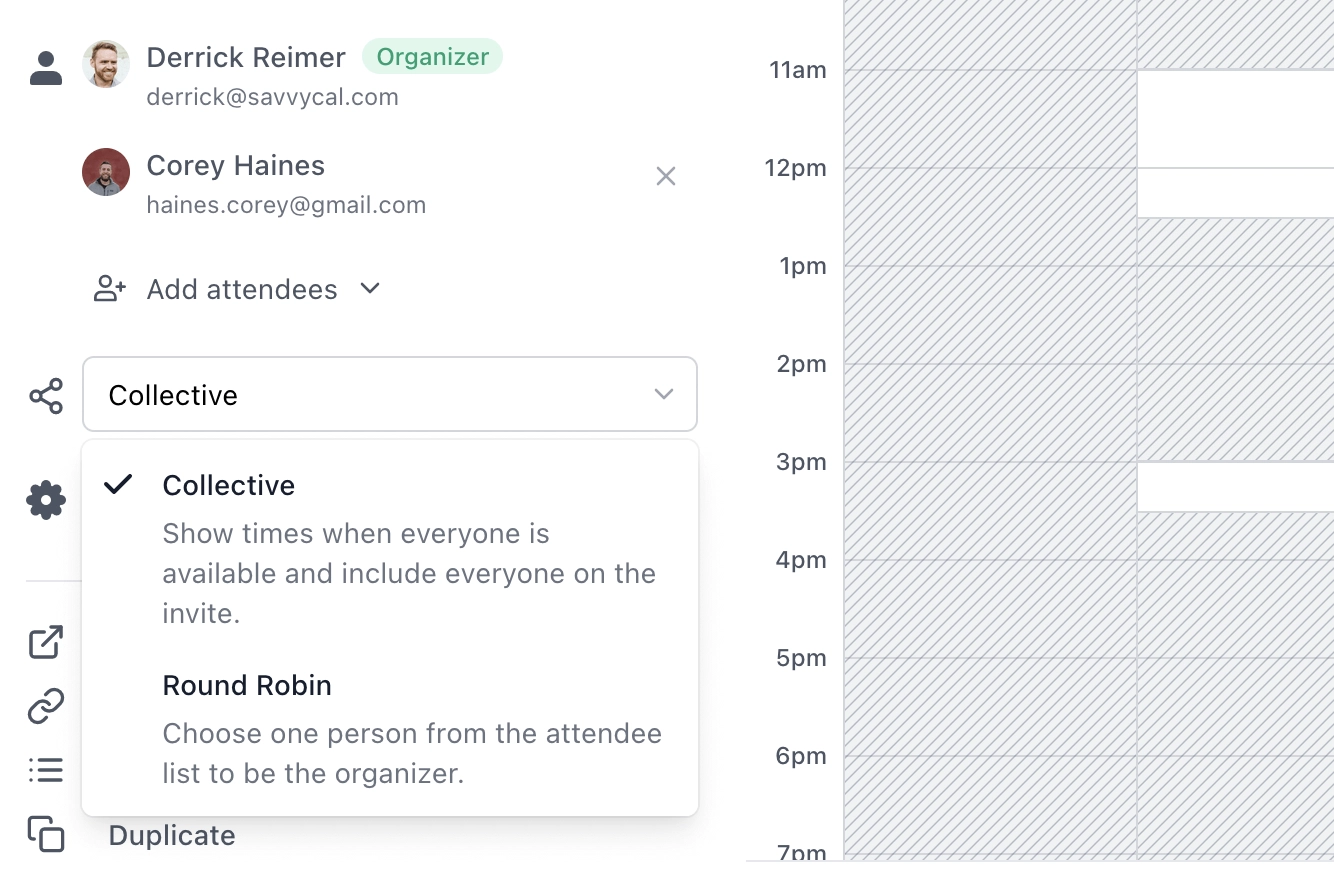 Screenshot of SavvyCal