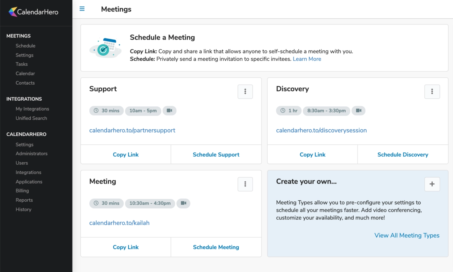 Screenshot of CalendarHero