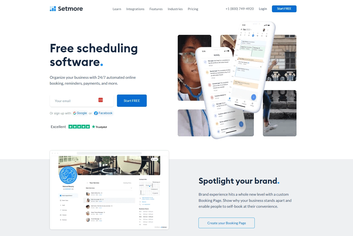 Screenshot of Setmore