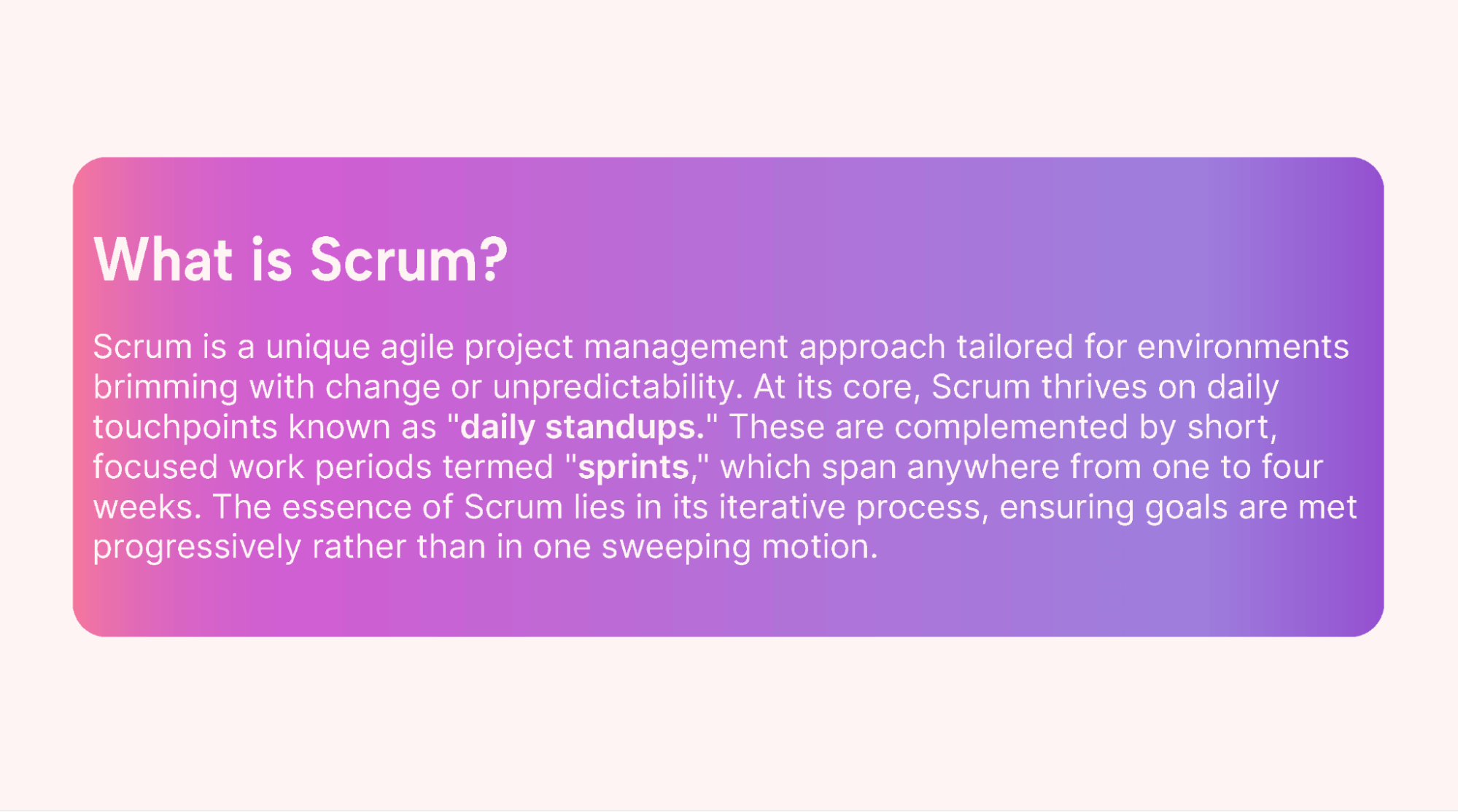 A definition of Scrum in a box