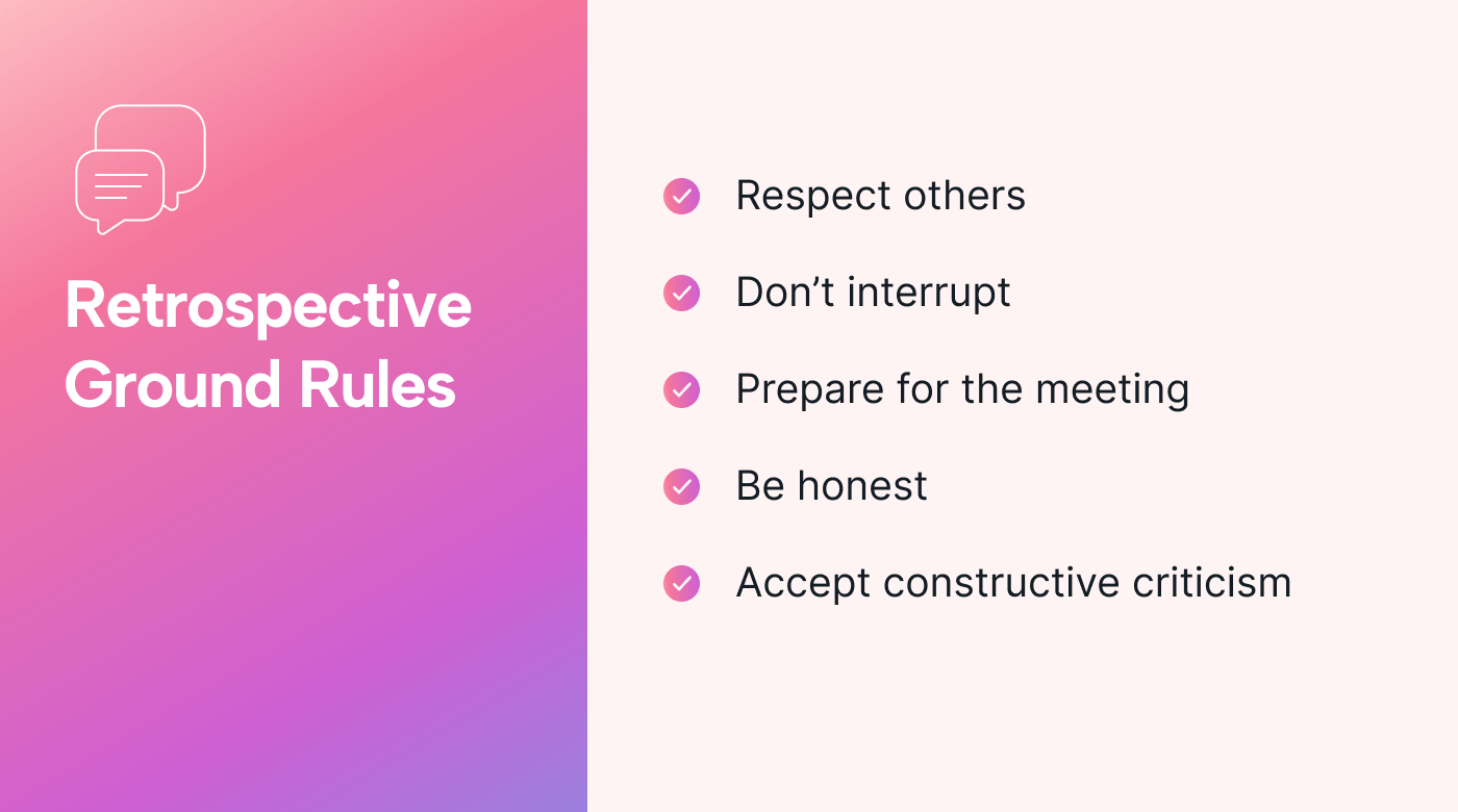 A list of ground rules for retrospectives