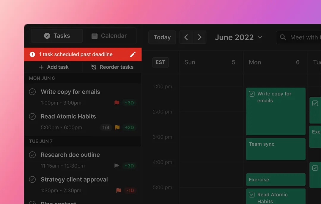 Motion deadline alert