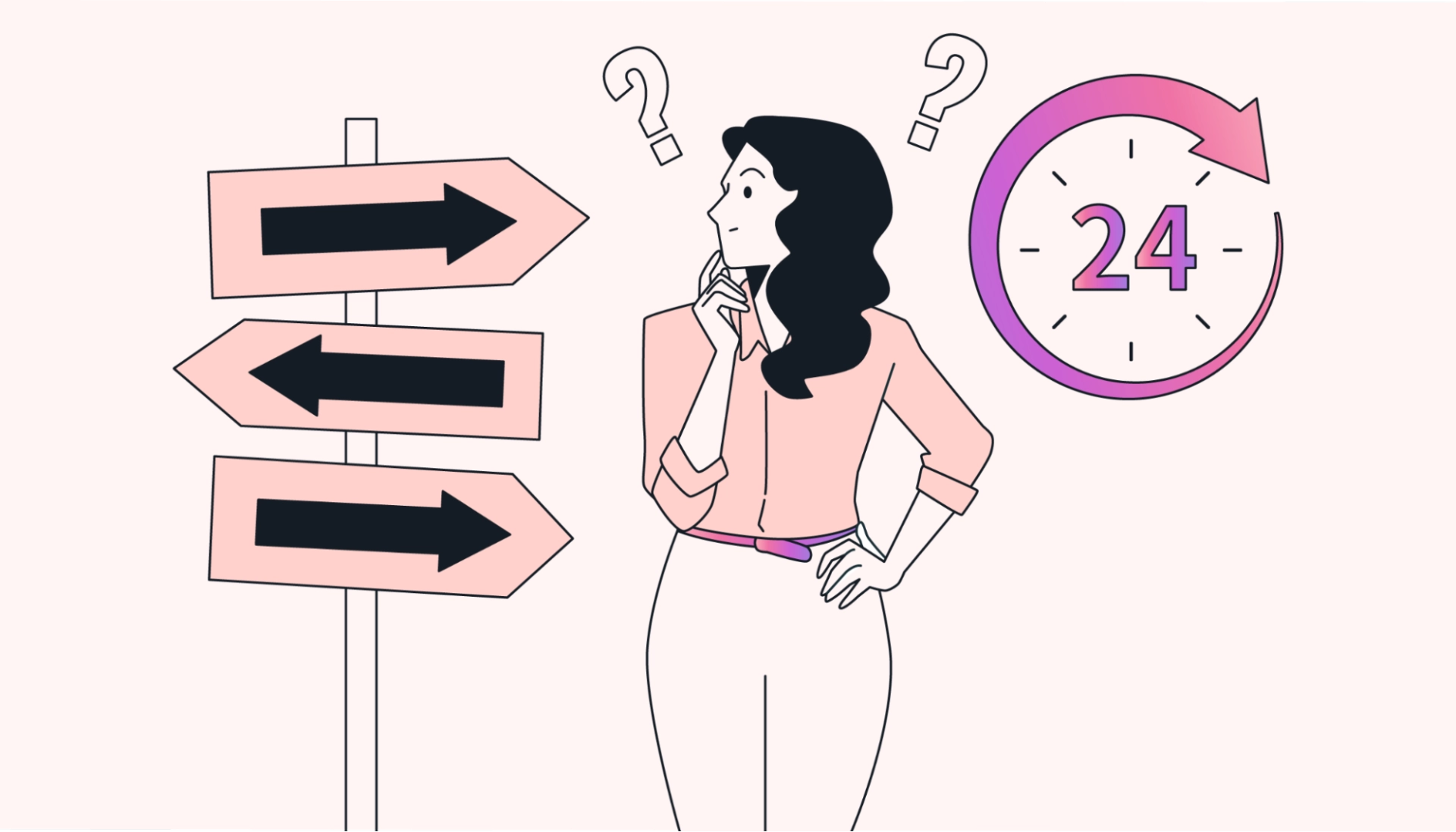 Woman making a decision using the 24-hour rule