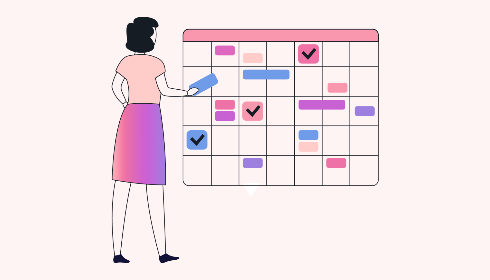 An example of a self-management skill is being organized