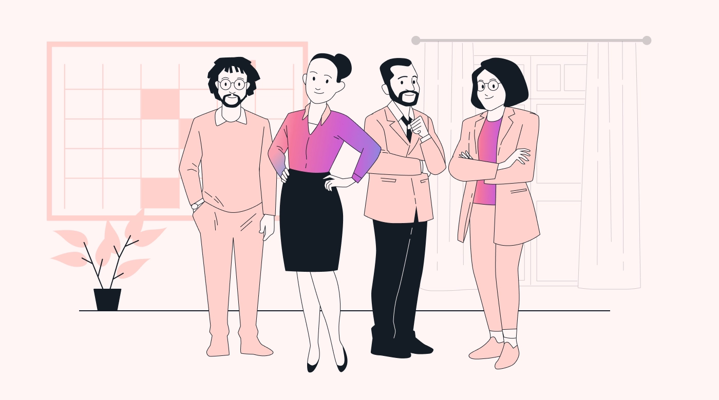Illustration of a small business team