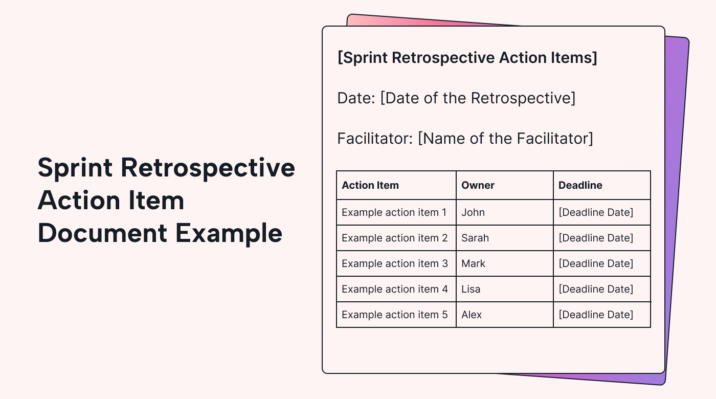 Sprint retrospective action item document example
