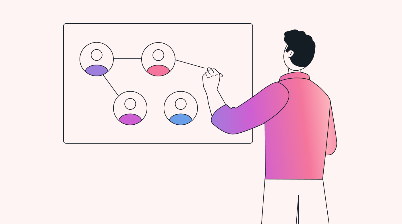 A person connecting different stakeholders on a board