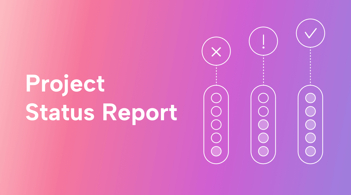Three vertical bars with filled circles indicating different project statuses.