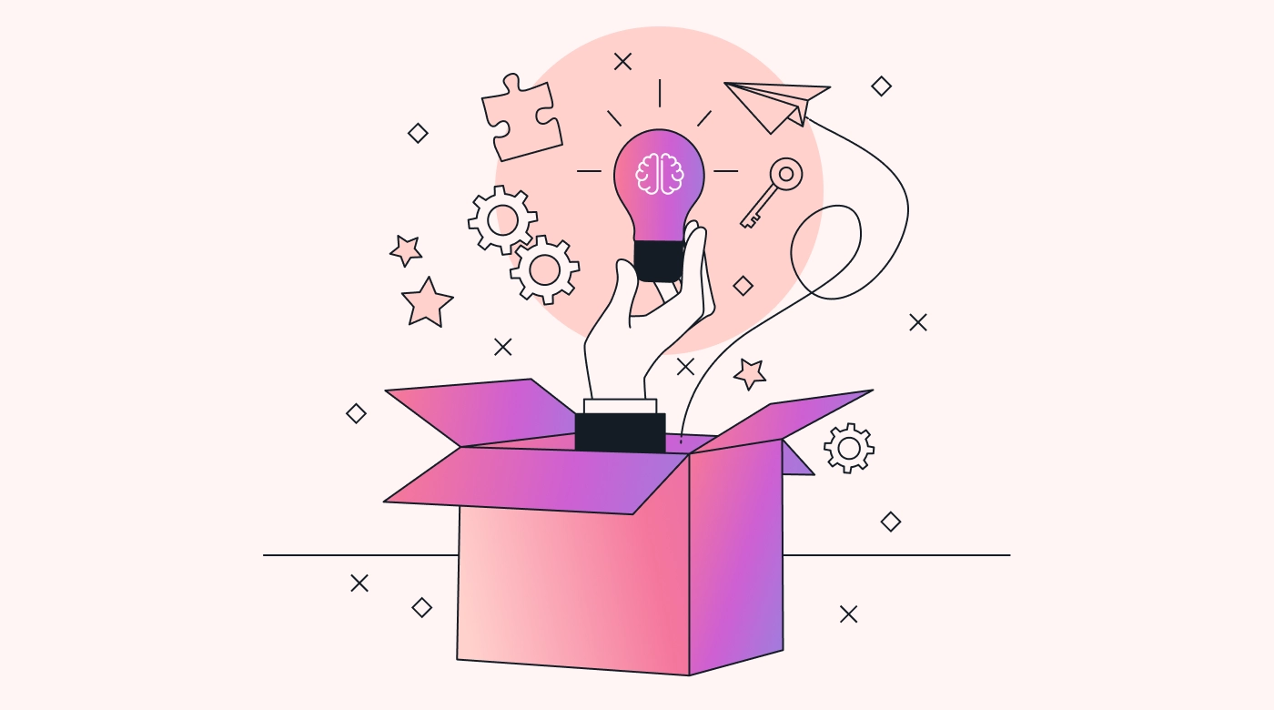 Ideas popping out of a box