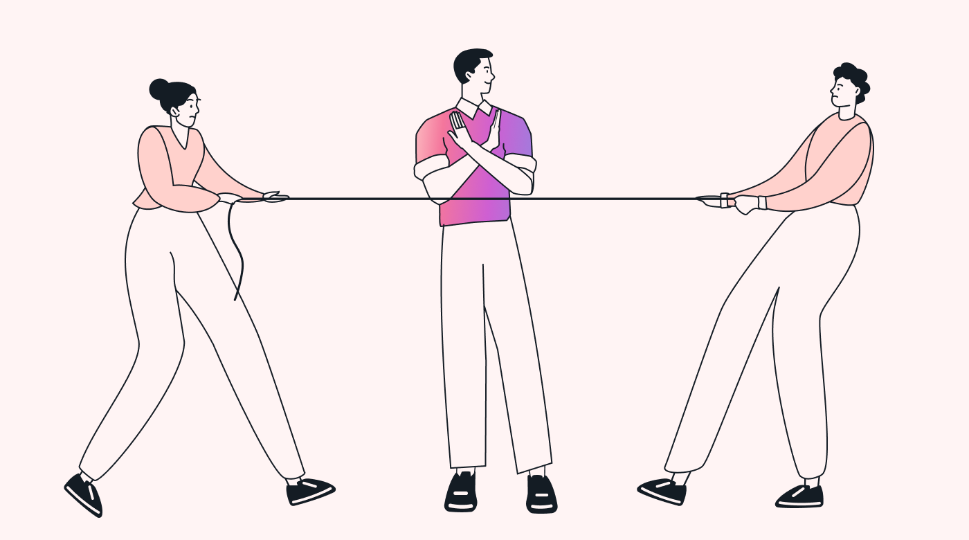 A manager resolving conflict between two parties