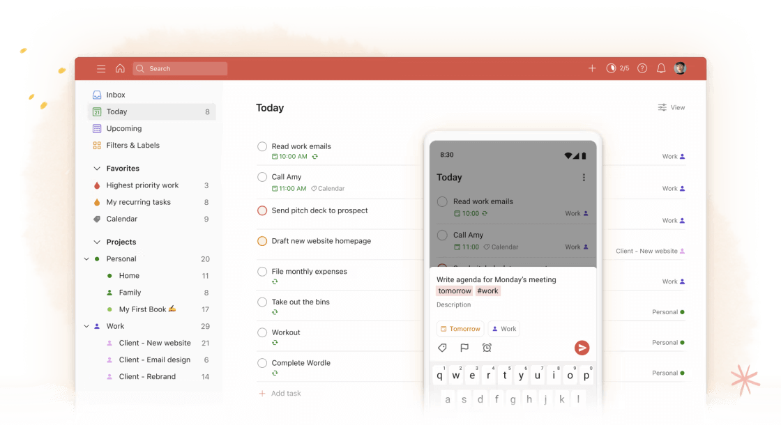 A screenshot of Todoist