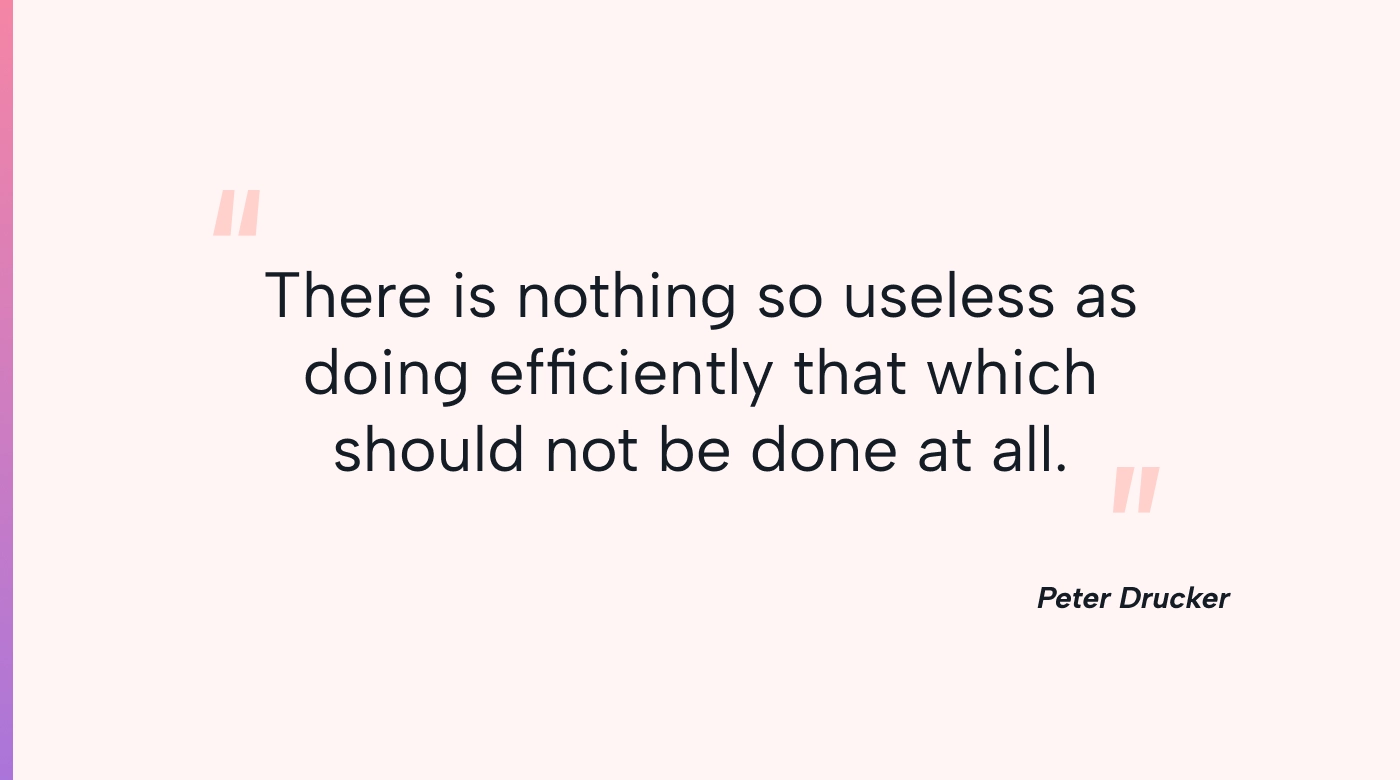Peter Drucker on efficiency vs. effectiveness