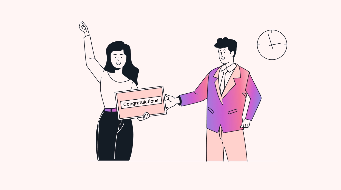 An employee receiving a certificate