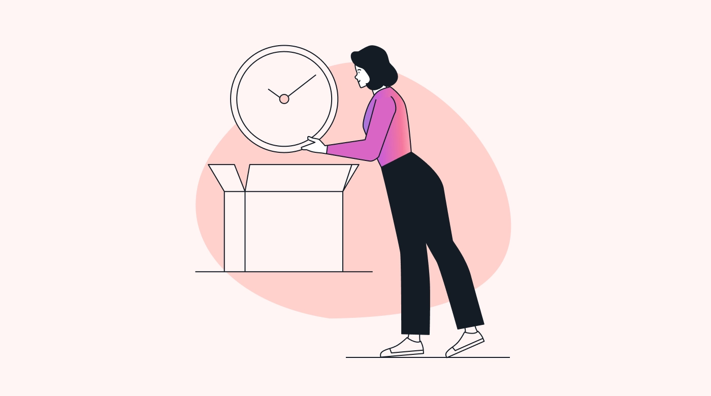 An employee putting time in a box