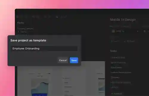 Project template motion