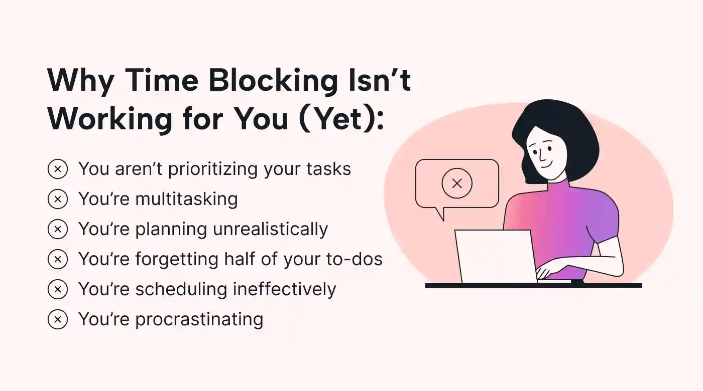 List time blocking mistakes
