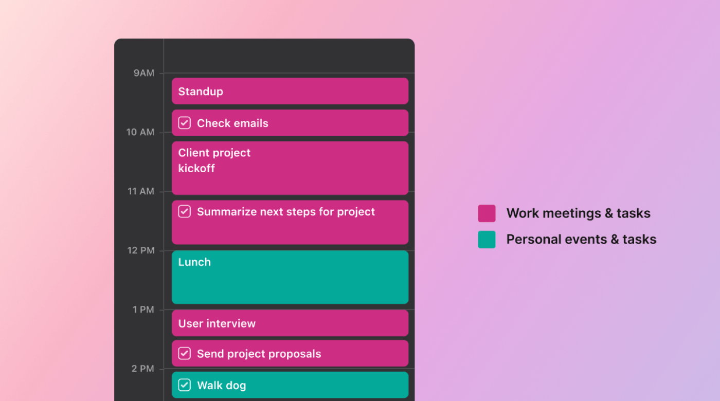 Screenshot of Motion time-blocking feature