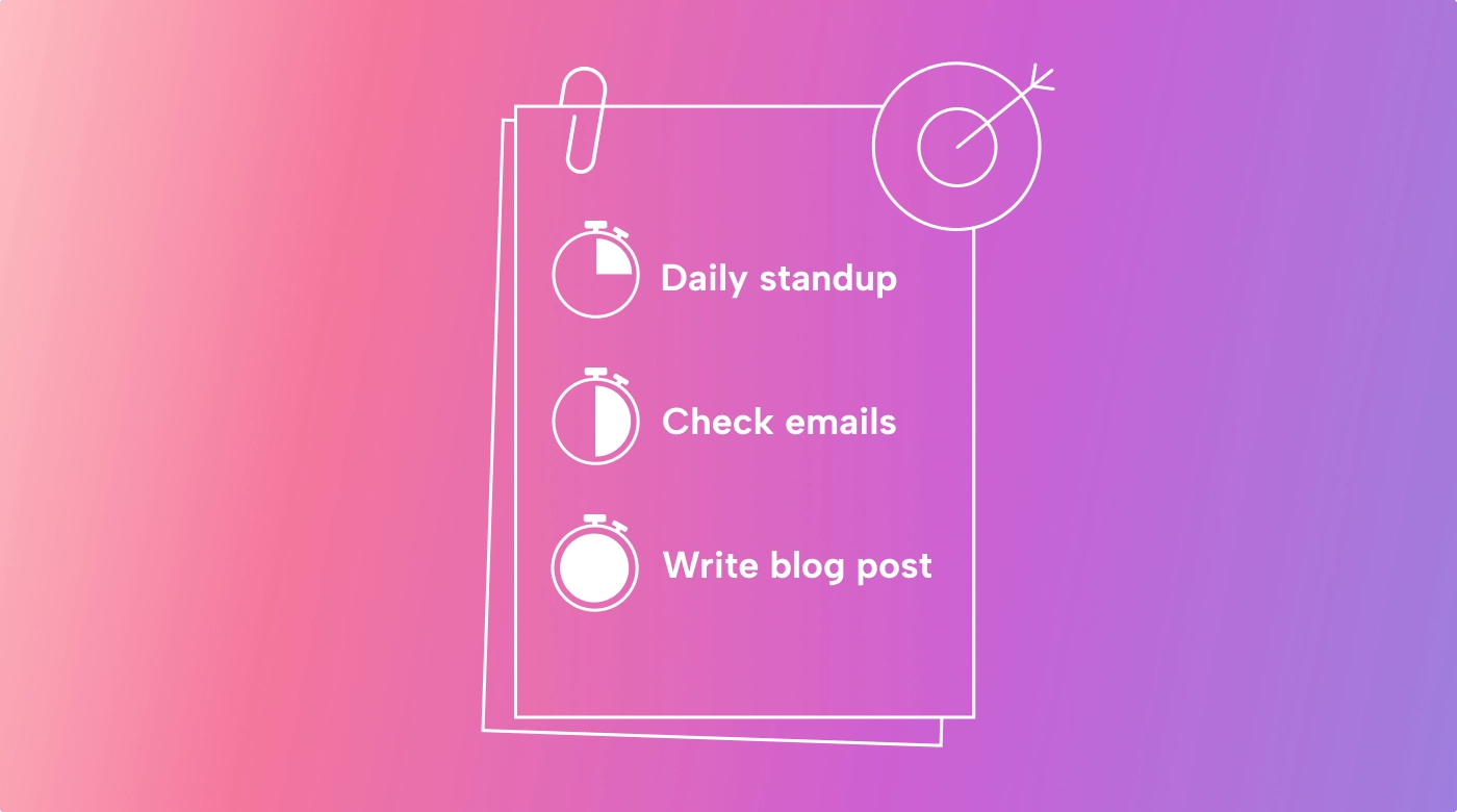A list of tasks with time limits