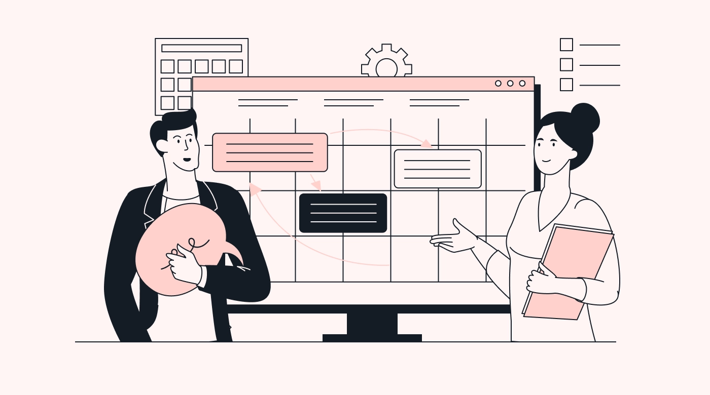 Illustration of task management app interface