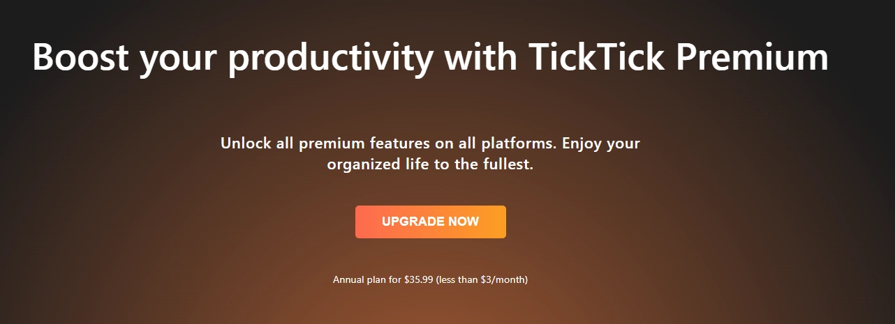 Screenshot of TickTick