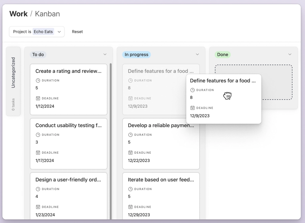 Screenshot of Airtable dashboard