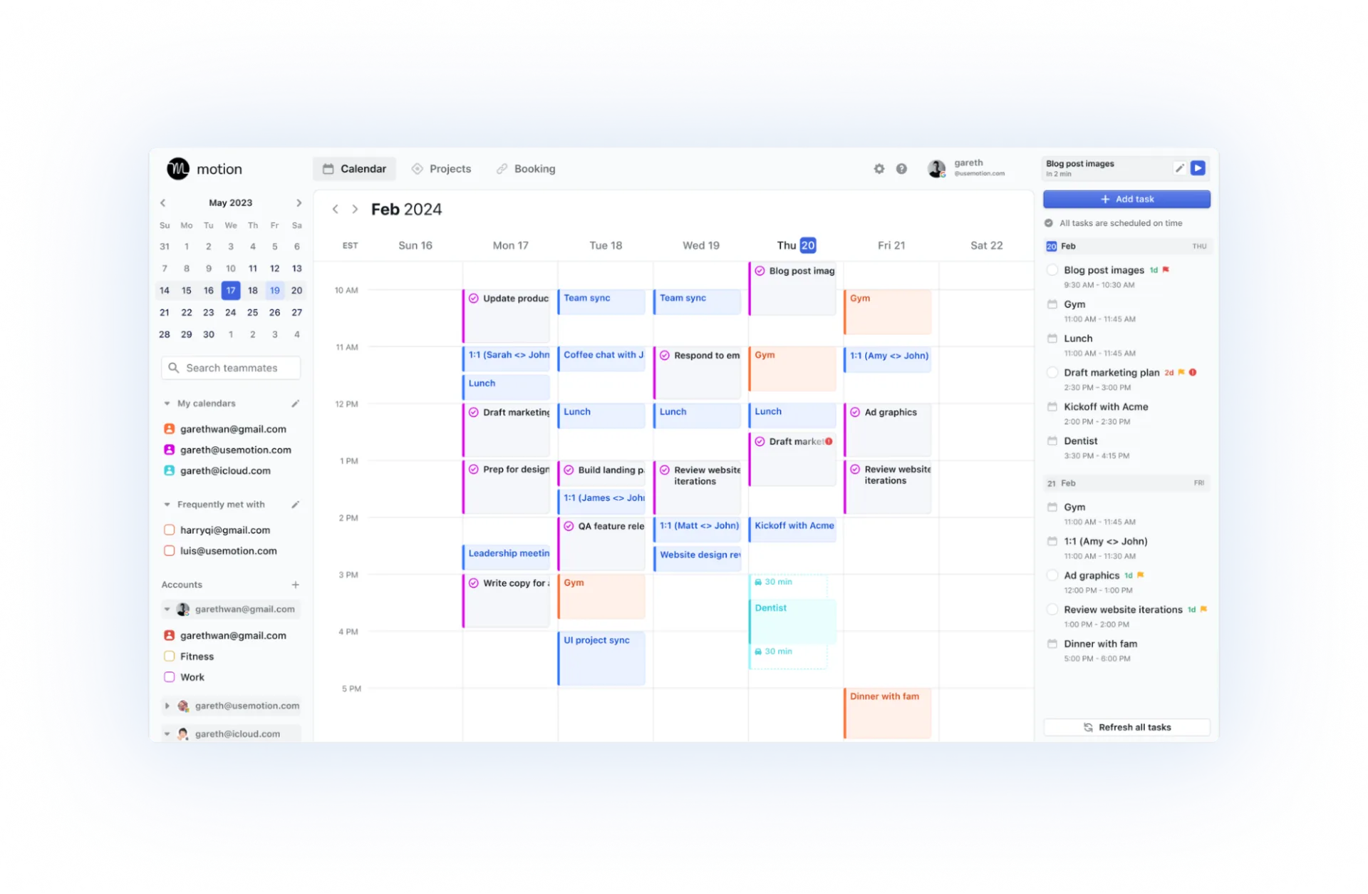 Screenshot of Motion dashboard