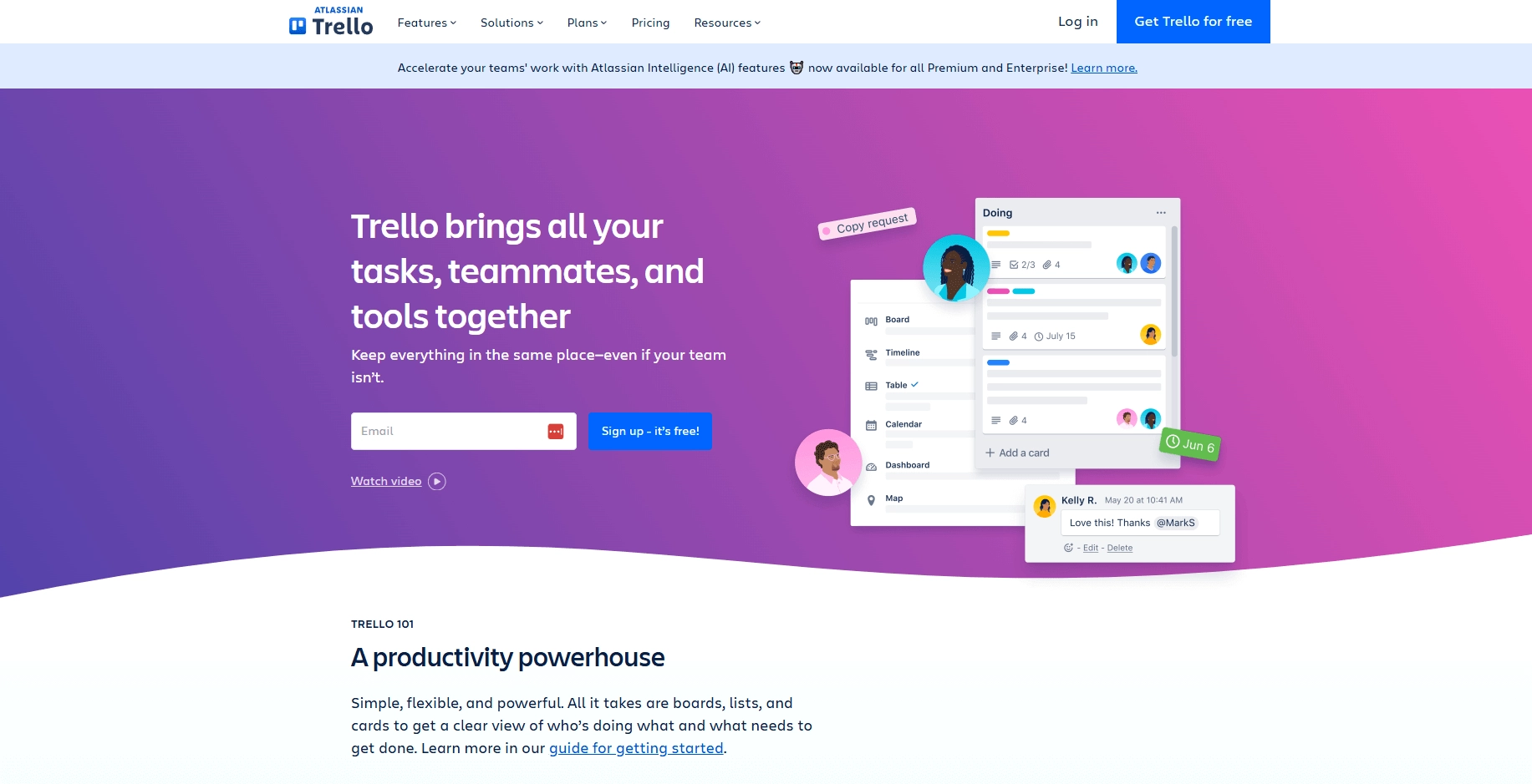 Screenshot of Trello
