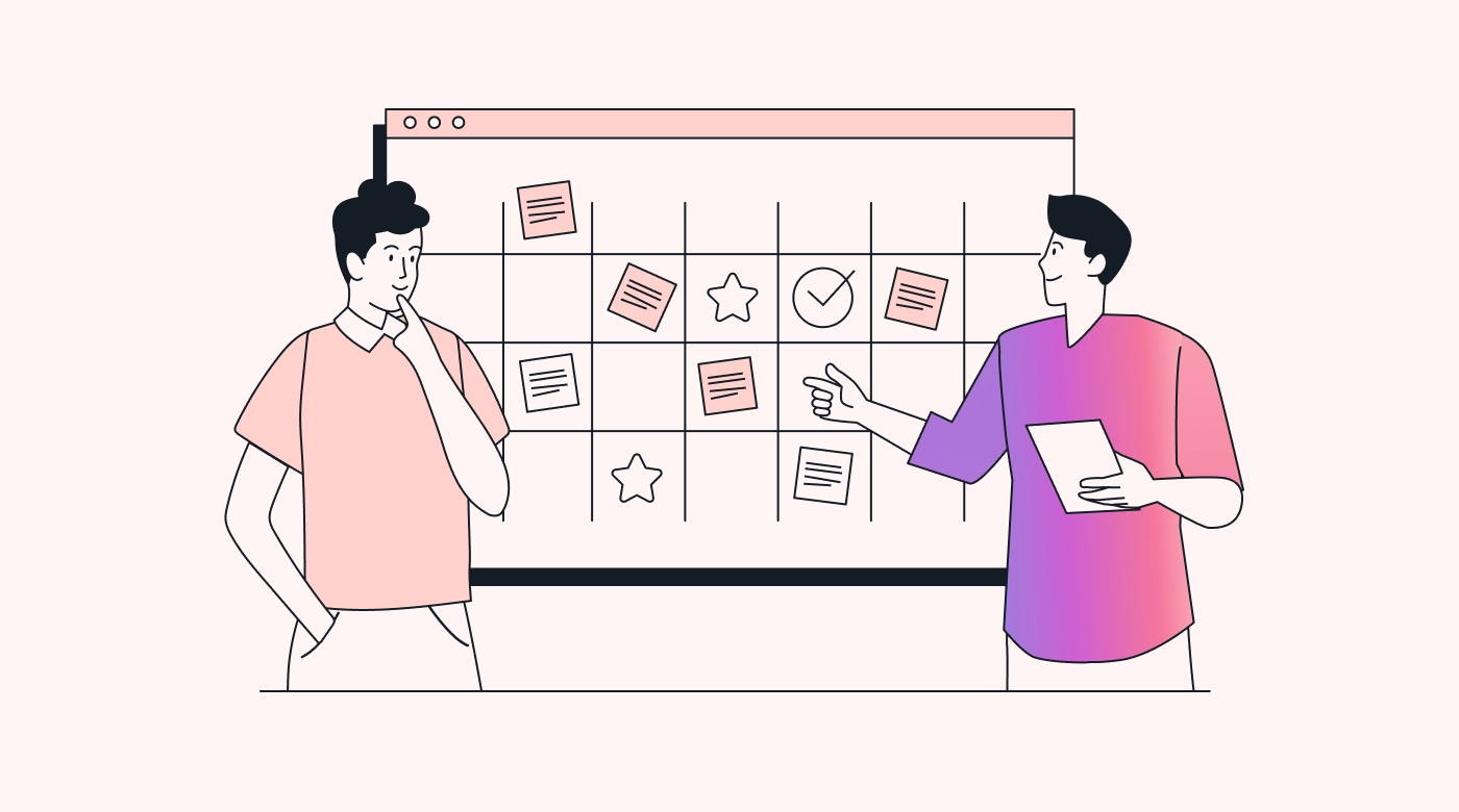 Team managing tasks and schedule