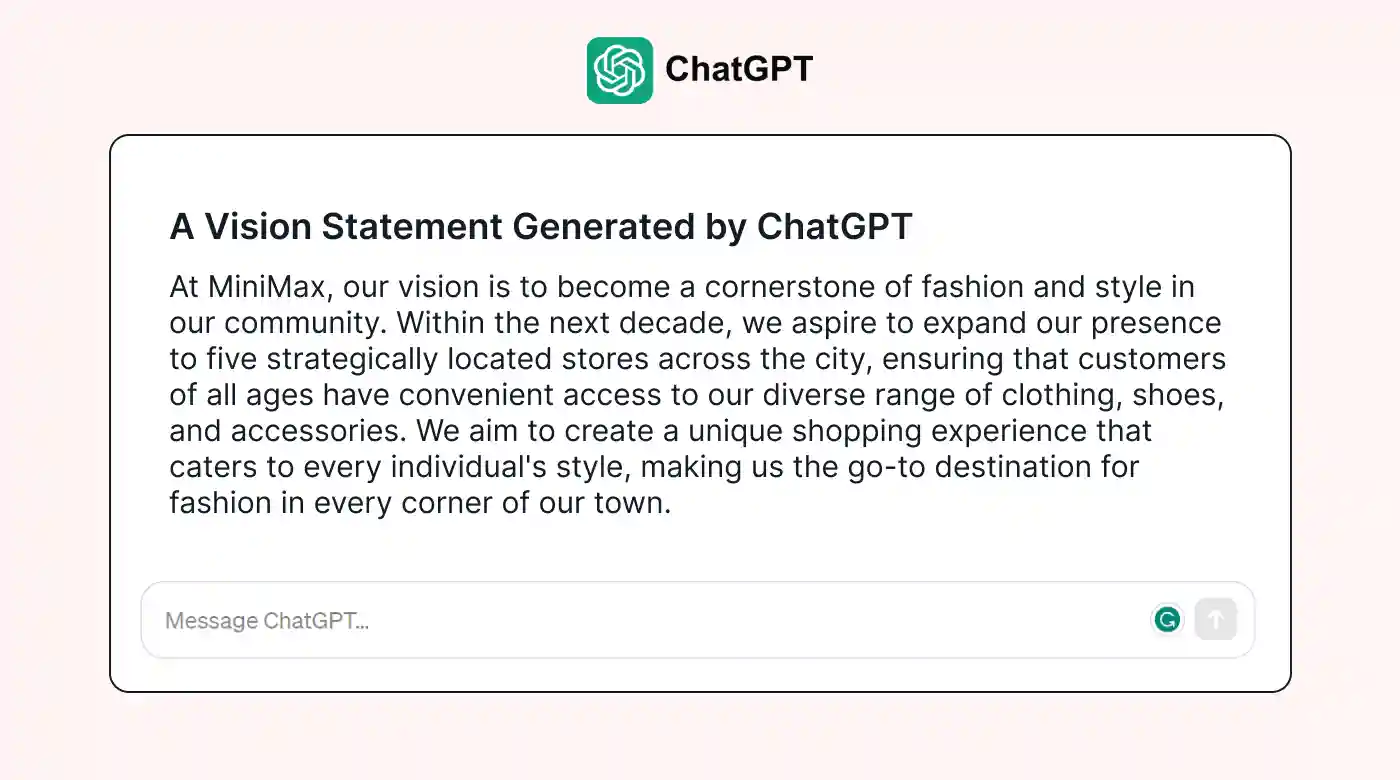 An AI-generated vision statement