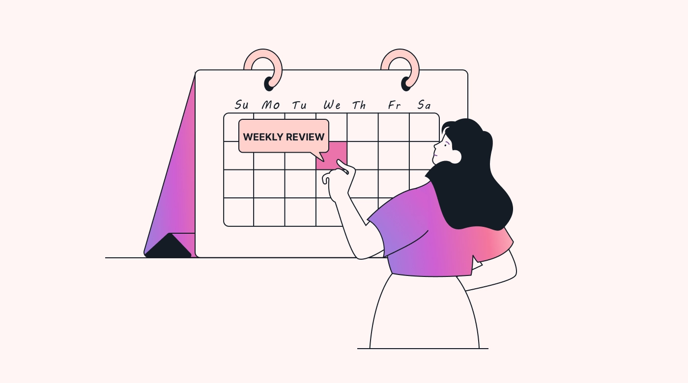 Person choosing time on calendar